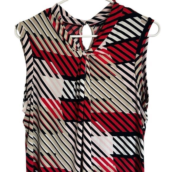 Tommy Hilfiger Women's Printed Knot Neck Shell Blue Size Large‎ - Picture 7 of 12